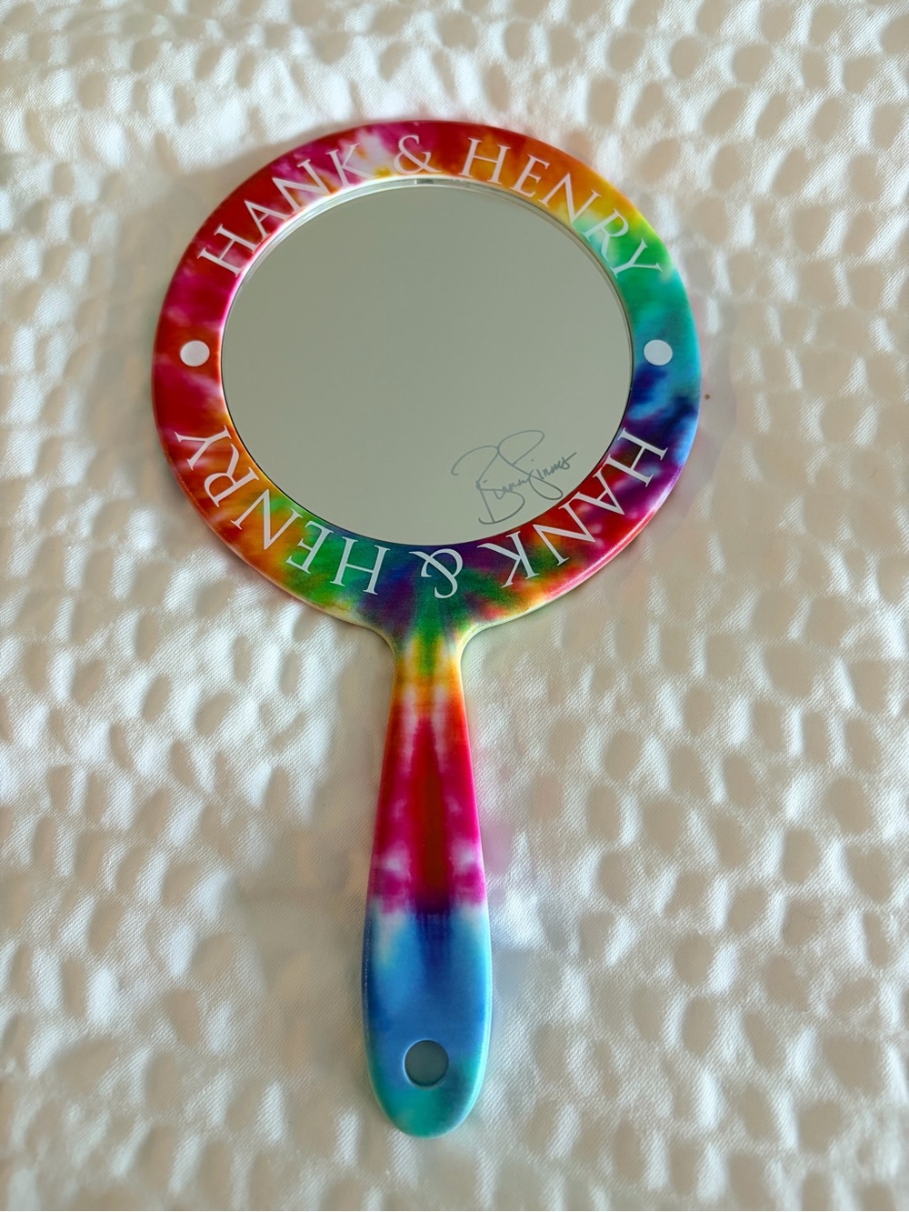 Hank & Henry x Bianca Tie-Dye Hand Mirror in Rainbow